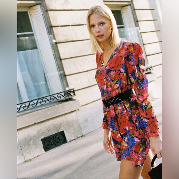The Kooples Summer Night Floral-Print Silk Mini Dress